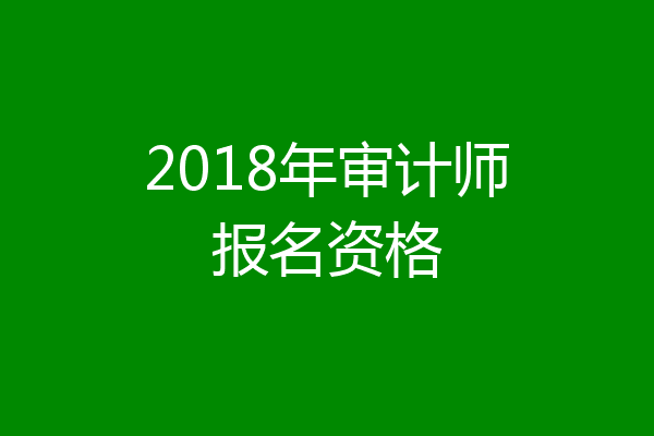 2018年审计师报名资格