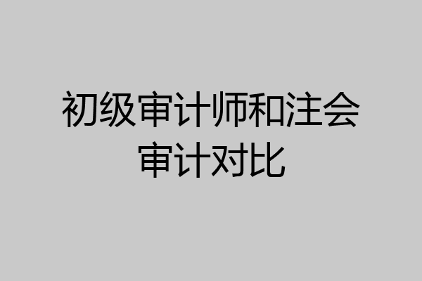 初级审计师和注会审计对比