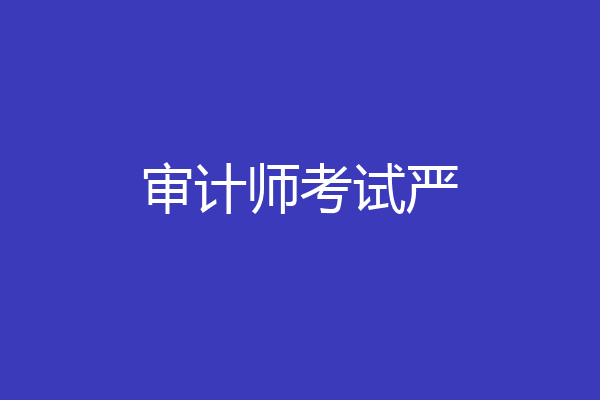 审计师考试严