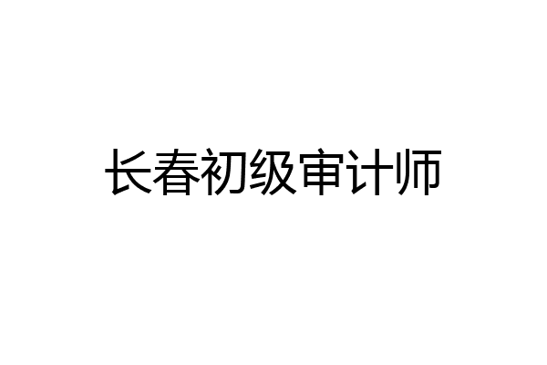 长春初级审计师