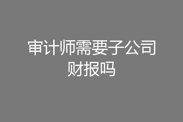 审计师需要子公司财报吗