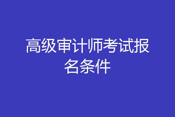 高级审计师考试报名条件