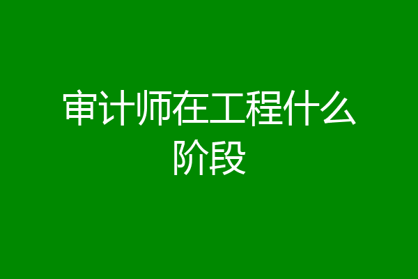 审计师在工程什么阶段