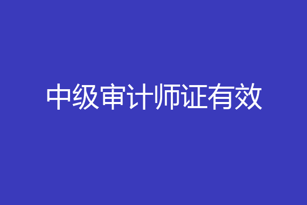 中级审计师证有效