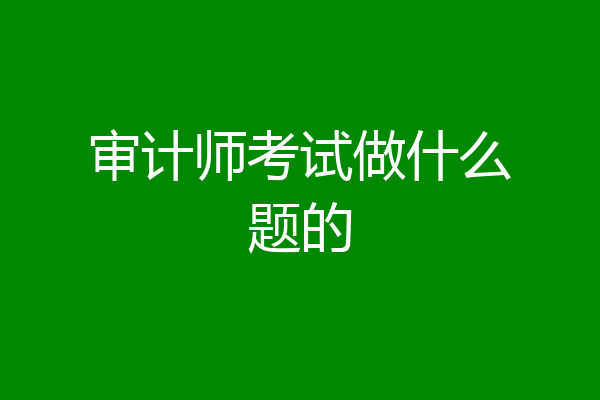 审计师考试做什么题的