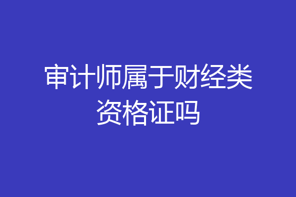 审计师属于财经类资格证吗