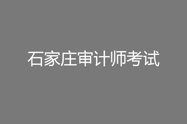石家庄审计师考试