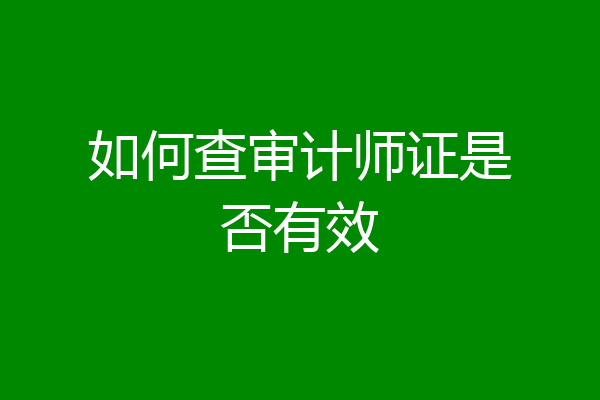 如何查审计师证是否有效