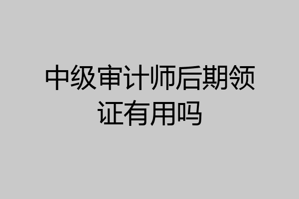 中级审计师后期领证有用吗