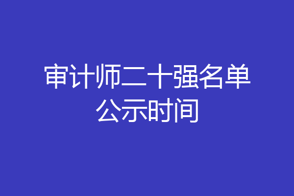 审计师二十强名单公示时间