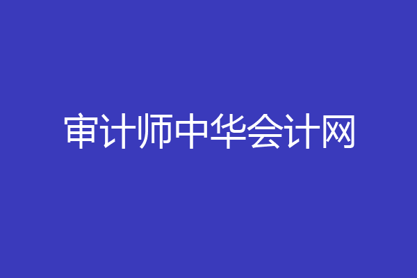 审计师中华会计网