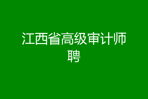 江西省高级审计师聘