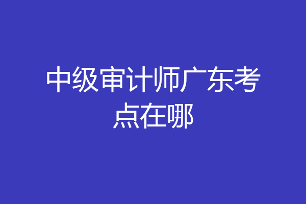 中级审计师广东考点在哪