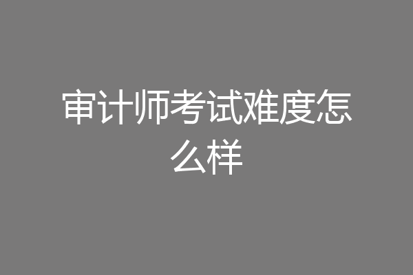 审计师考试难度怎么样