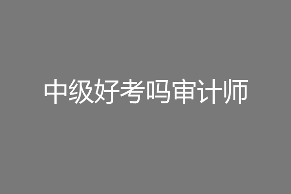 中级好考吗审计师