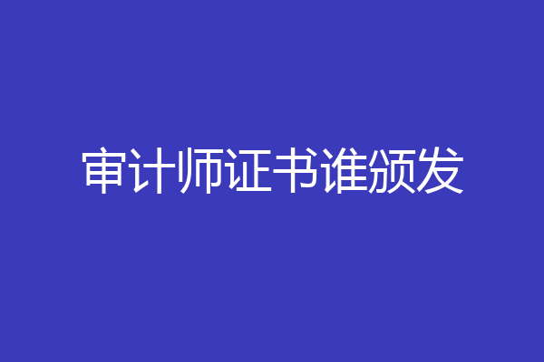 审计师证书谁颁发
