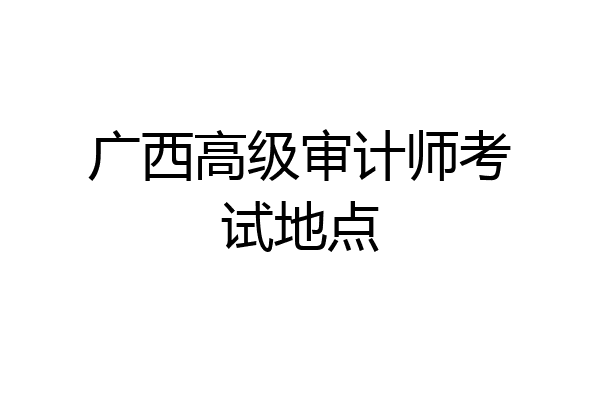 广西高级审计师考试地点