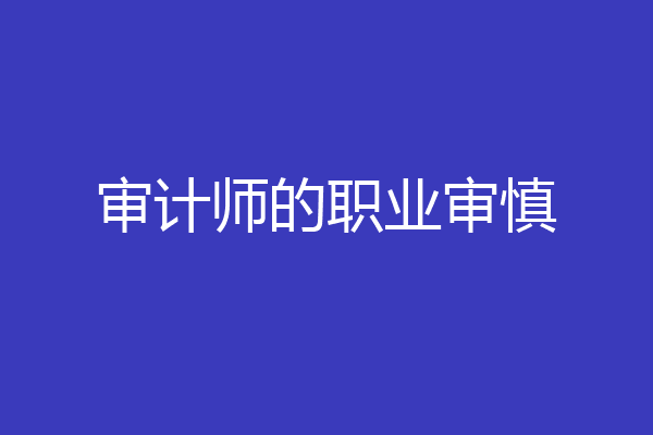 审计师的职业审慎