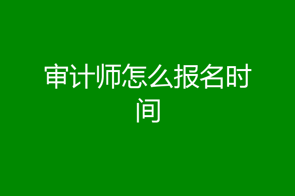 审计师怎么报名时间