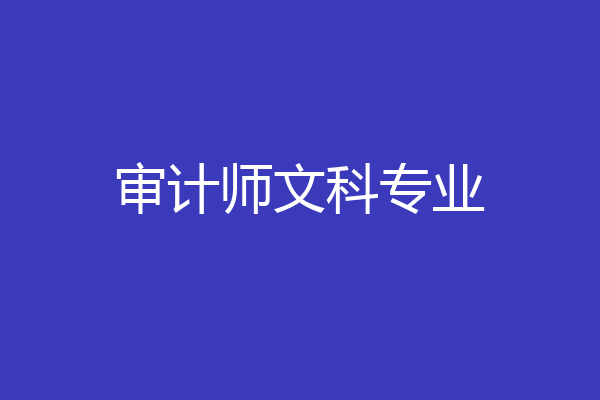 审计师文科专业