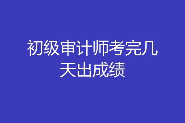 初级审计师考完几天出成绩