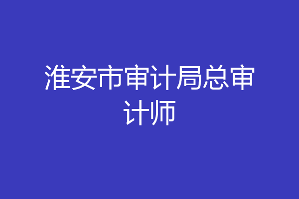 淮安市审计局总审计师