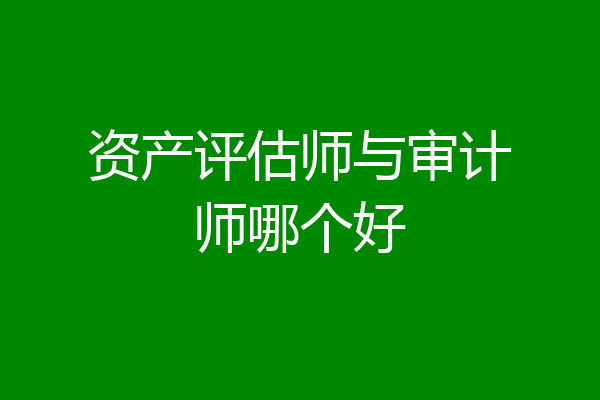 资产评估师与审计师哪个好