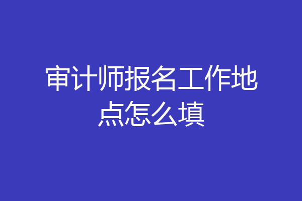 审计师报名工作地点怎么填