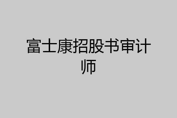 富士康招股书审计师