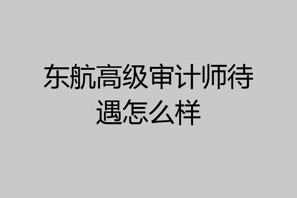 东航高级审计师待遇怎么样