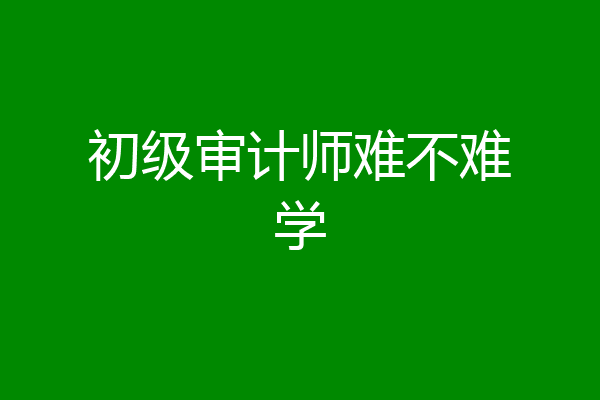 初级审计师难不难学