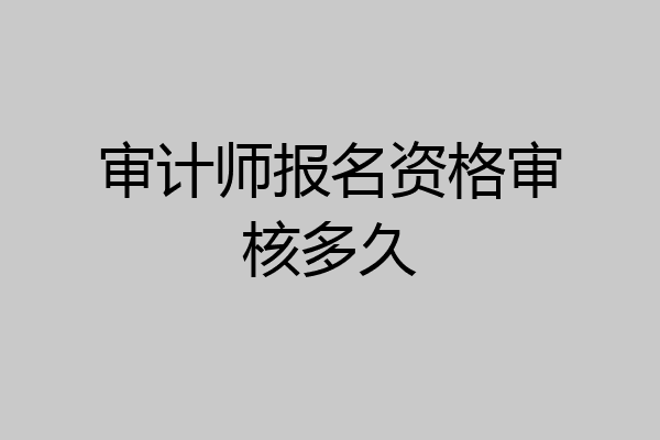 审计师报名资格审核多久