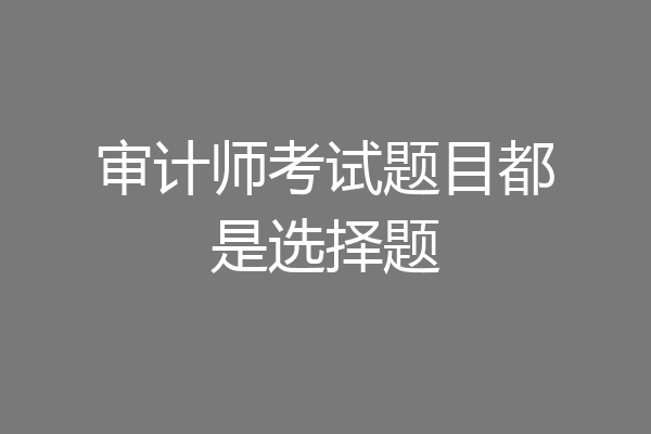 审计师考试题目都是选择题