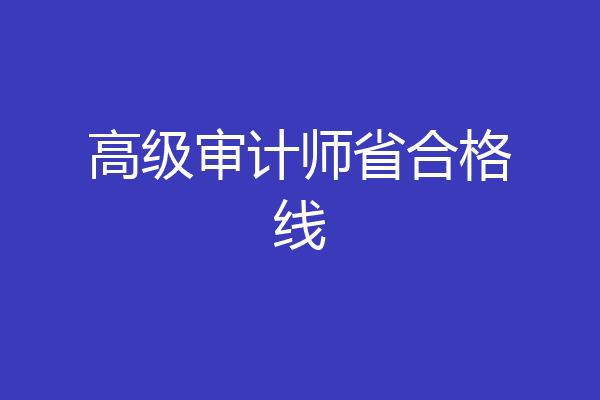 高级审计师省合格线