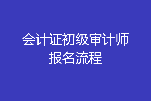 会计证初级审计师报名流程
