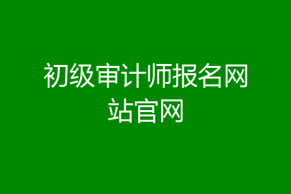 初级审计师报名网站官网