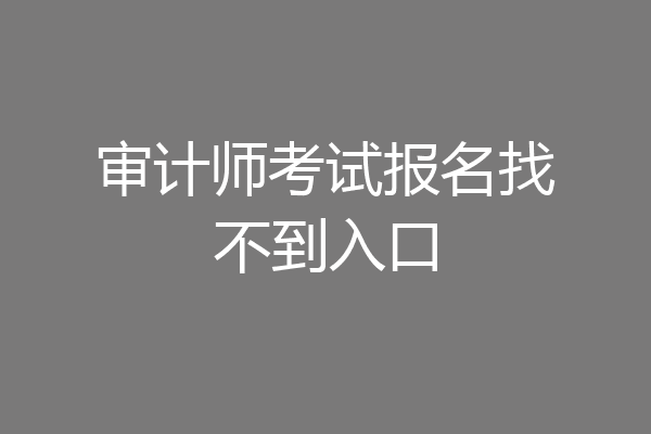 审计师考试报名找不到入口
