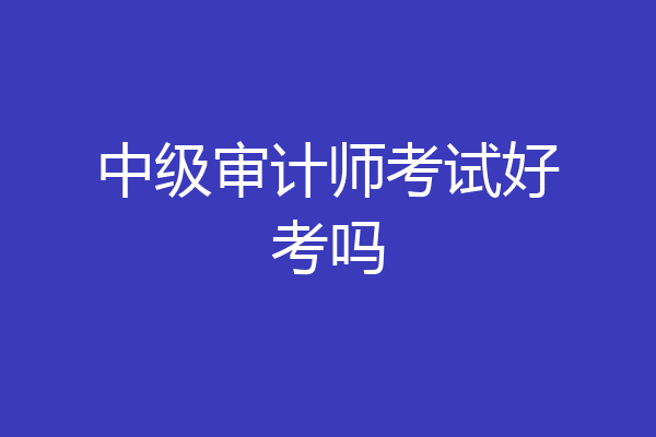 中级审计师考试好考吗