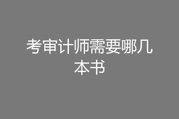 考审计师需要哪几本书