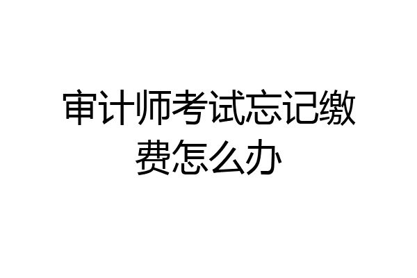 审计师考试忘记缴费怎么办