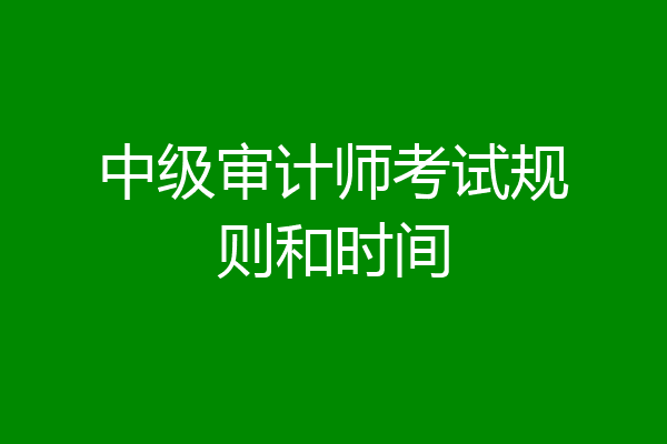 中级审计师考试规则和时间