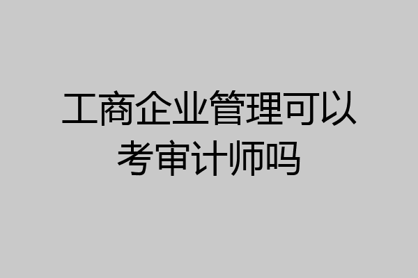 工商企业管理可以考审计师吗