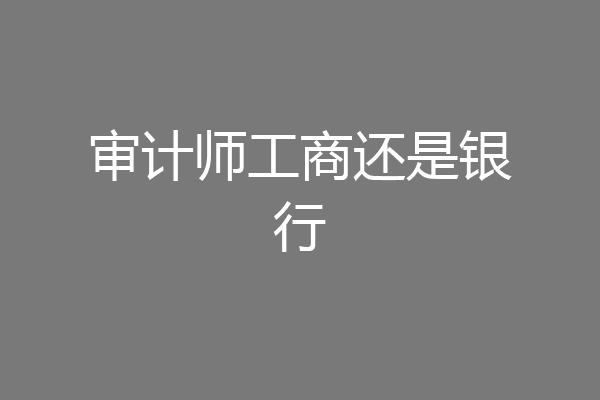 审计师工商还是银行