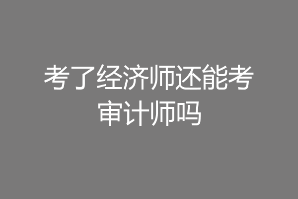 考了经济师还能考审计师吗
