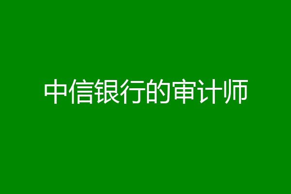 中信银行的审计师