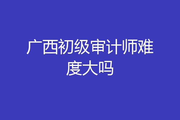 广西初级审计师难度大吗