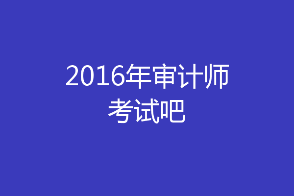 2016年审计师考试吧