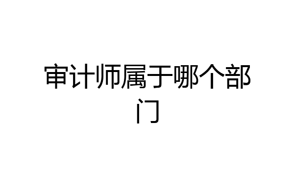 审计师属于哪个部门