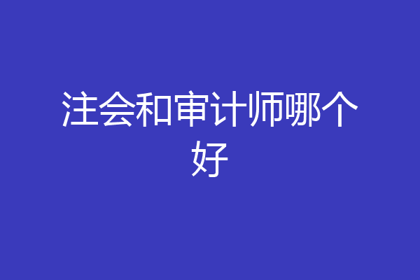 注会和审计师哪个好