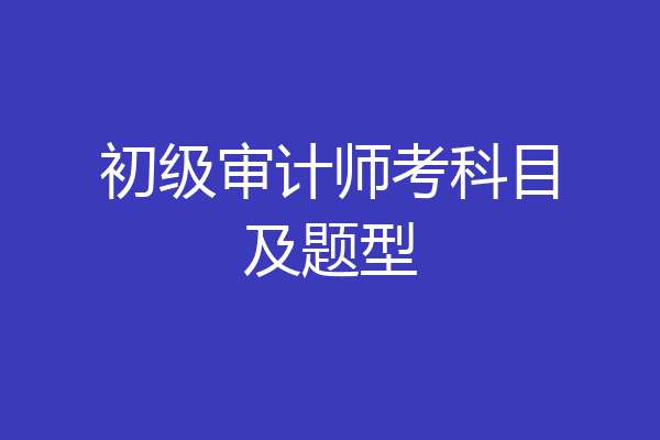 初级审计师考科目及题型